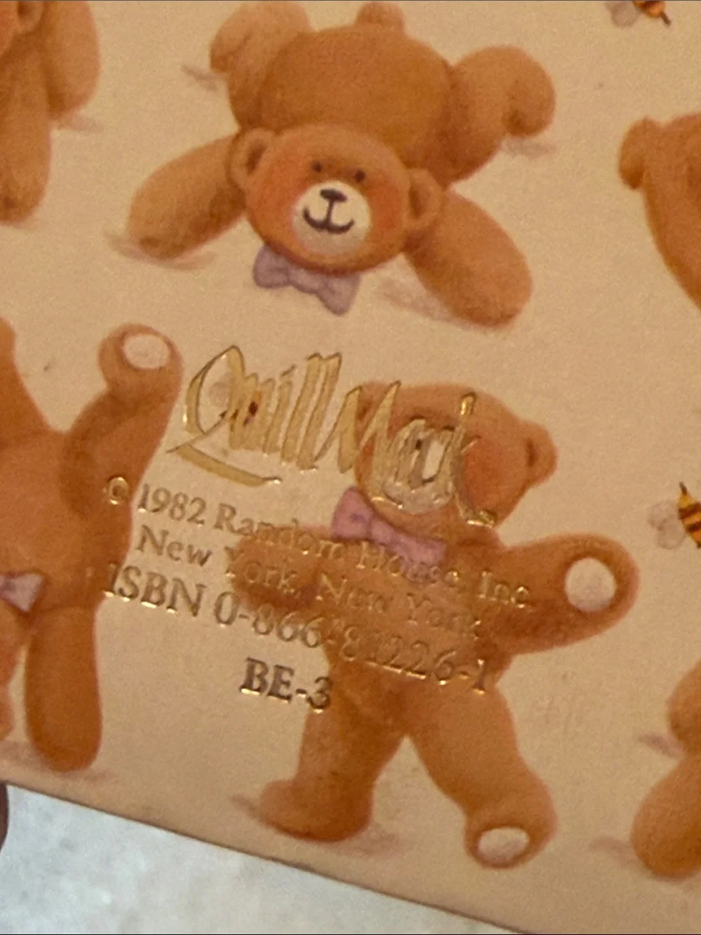 Quill Mark Teddy Bear with a Bow Tie & Bee Pattern Hardcover Journal - Brand New